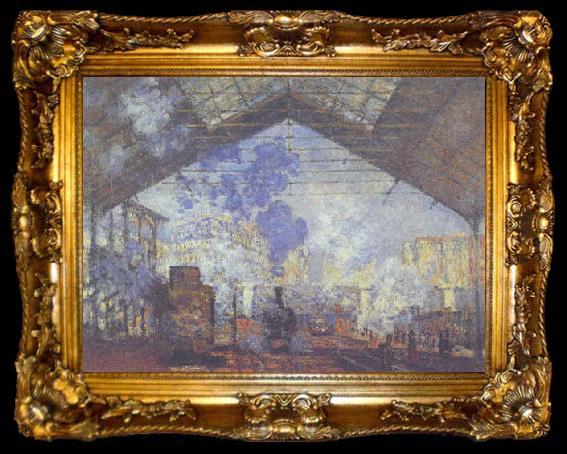 framed  Claude Monet La Gare of St. Lazare, ta009-2